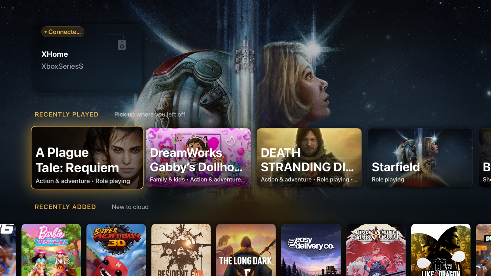 CouchLink Home screen on tvOS